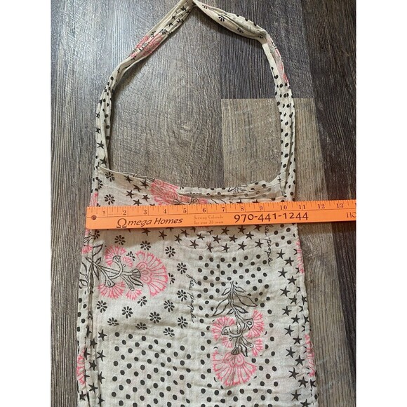 Free People Beach Boho Reusable Shopping Tote Bag Floral Lightweight 10"x13" - Picture 4 of 5